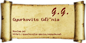 Gyurkovits Génia névjegykártya